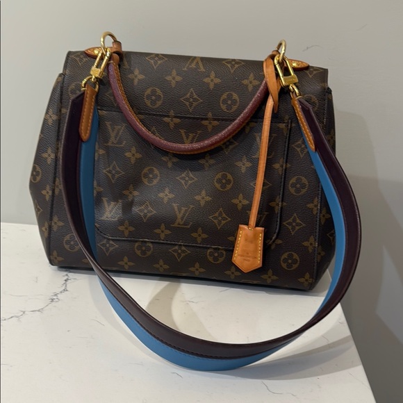 Louis Vuitton Brown and Blue Shoulder Bag with Monogram - Picture 1 of 4